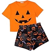 Laqeyko Cute Pajamas for Women Shorts Set Short Sleeve Tops and Shorts Pjs Sets Nightwear Sleepwear