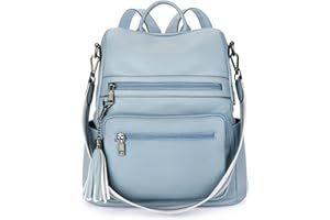 Telena Womens Backpack Purse Vegan Leather Large Travel Backpack College Shoulder Bag with Tassel