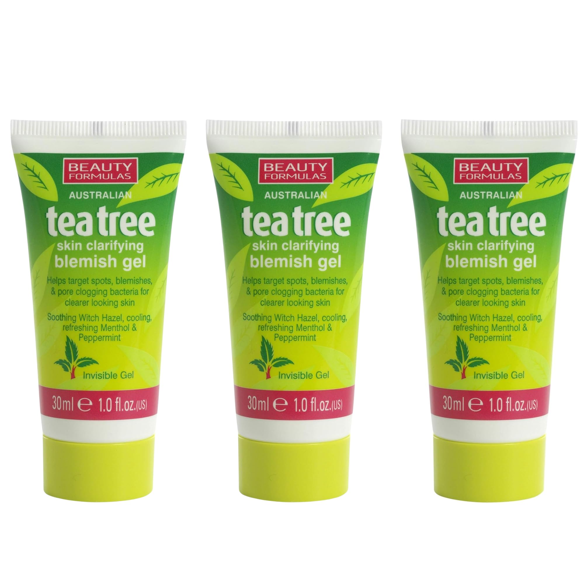 Australian Tea Tree Skin Clarifying Blemish Gel - 30ml (3 Pack) - Fast-Acting Acne Control Treatment for Clear Skin - Natural Anti-Blemish Cleanser with Tea Tree Oil.