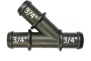 FEEDUN 3/4",Radiator Coolant Hose 3-Way Connector,Heater Y-Joint Diverter,Water Pipe Splitter Repair Kit for Chevrolet,Mercedes-Benz,BMW,Audi,Volkswagen,Volvo,Buick,Ford,Toyota,Honda,Jeep,Ram,GMC,19mm,0.75in