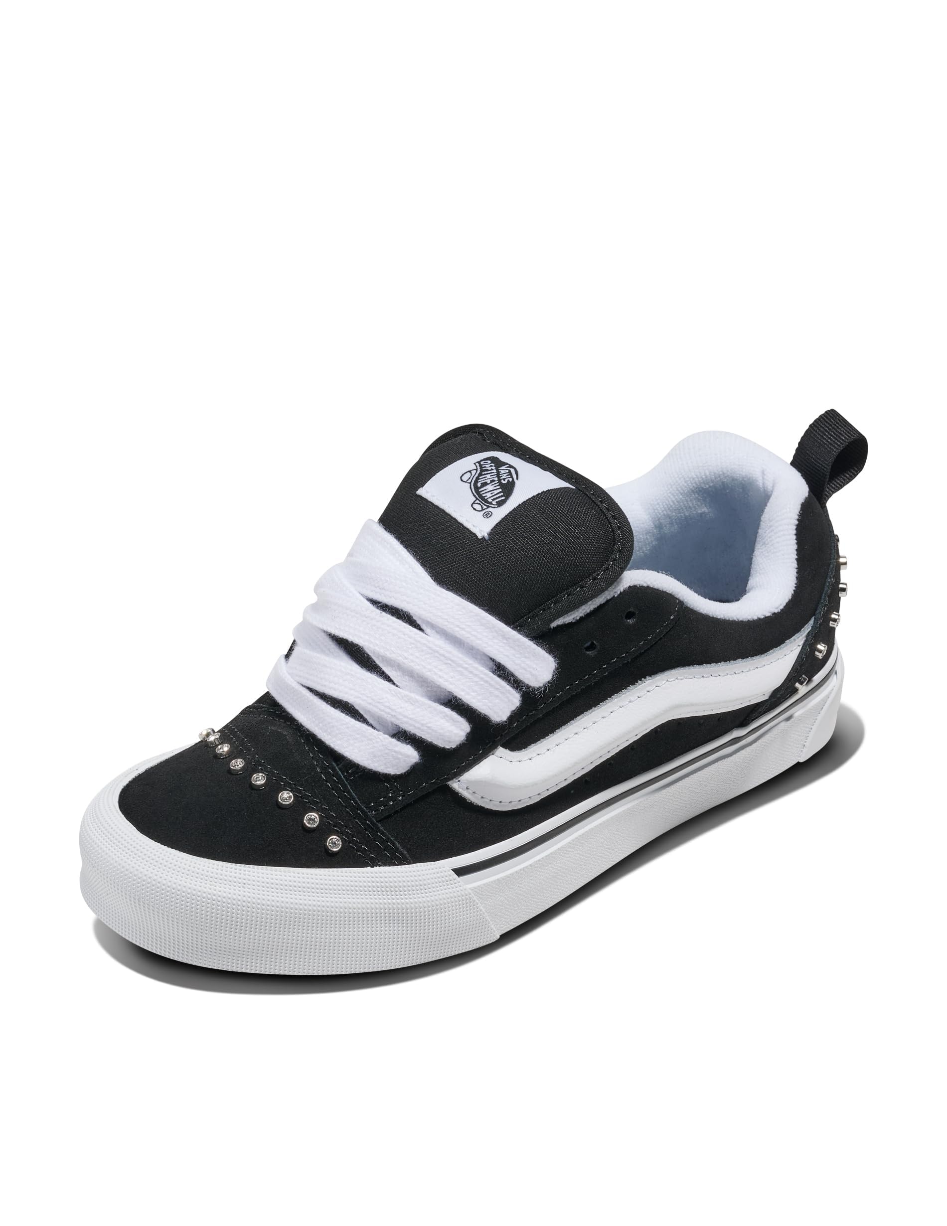 Vans Unisex Knu Skool Shoe | '90s Retro Puffy Low-Top Fashion Sneakers for Men & Women, Rhinestone Black/White, 8/9.5 Image