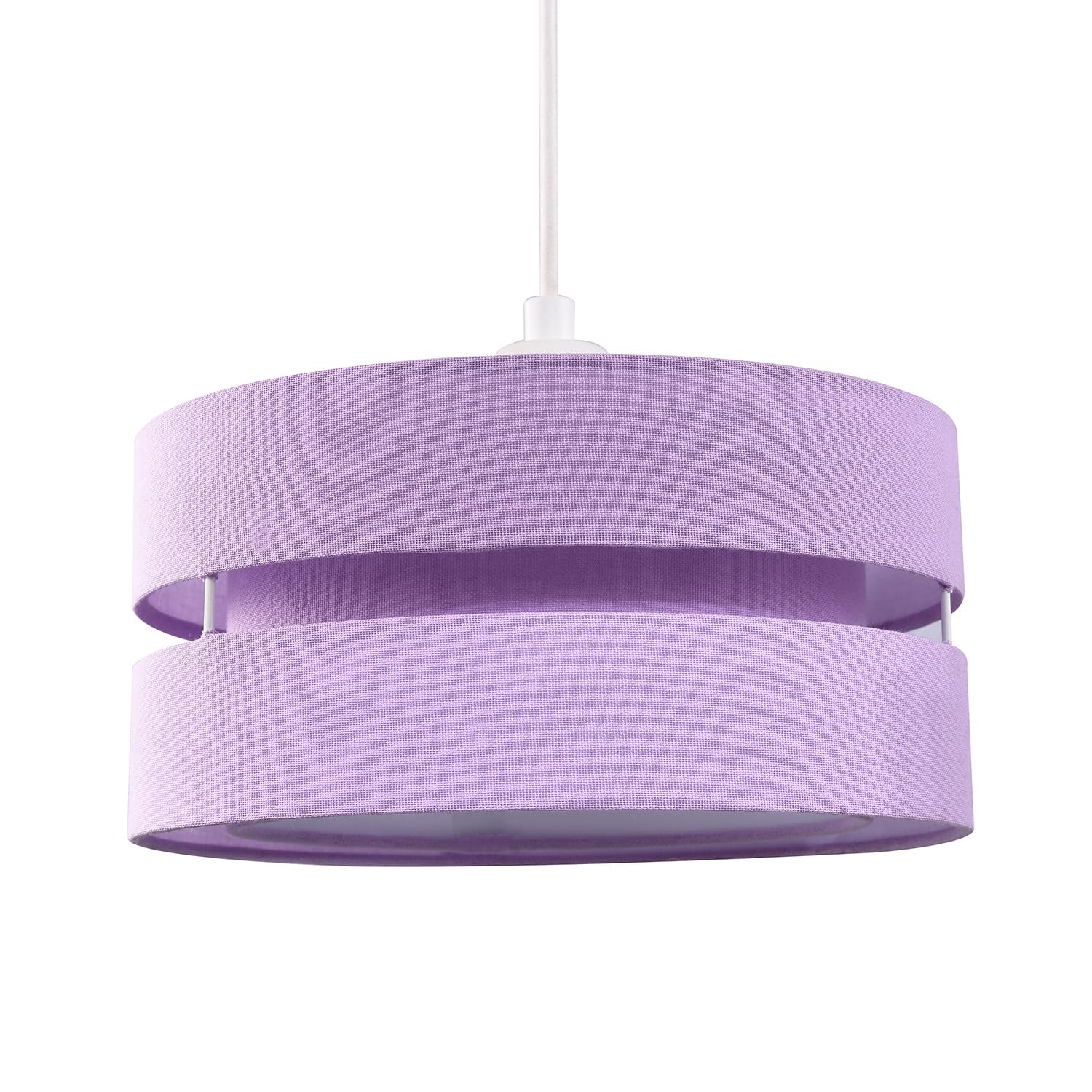 Contemporary Quality Lilac Linen Fabric Triple Tier Ceiling Pendant Light Shade | 60w Maximum | Designer Style | 26cm Diameter by Happy Homewares