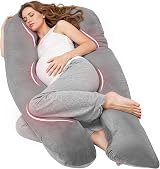 Nuliie Maternity Pillow U Shaped Full Body Pregnancy Pillow Grey