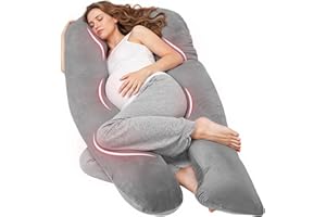 Nuliie Pregnancy Pillow for Sleeping, U Shaped Full Body Pillow Pregnancy Pillows, Maternity Pillow Support for Back, HIPS, L