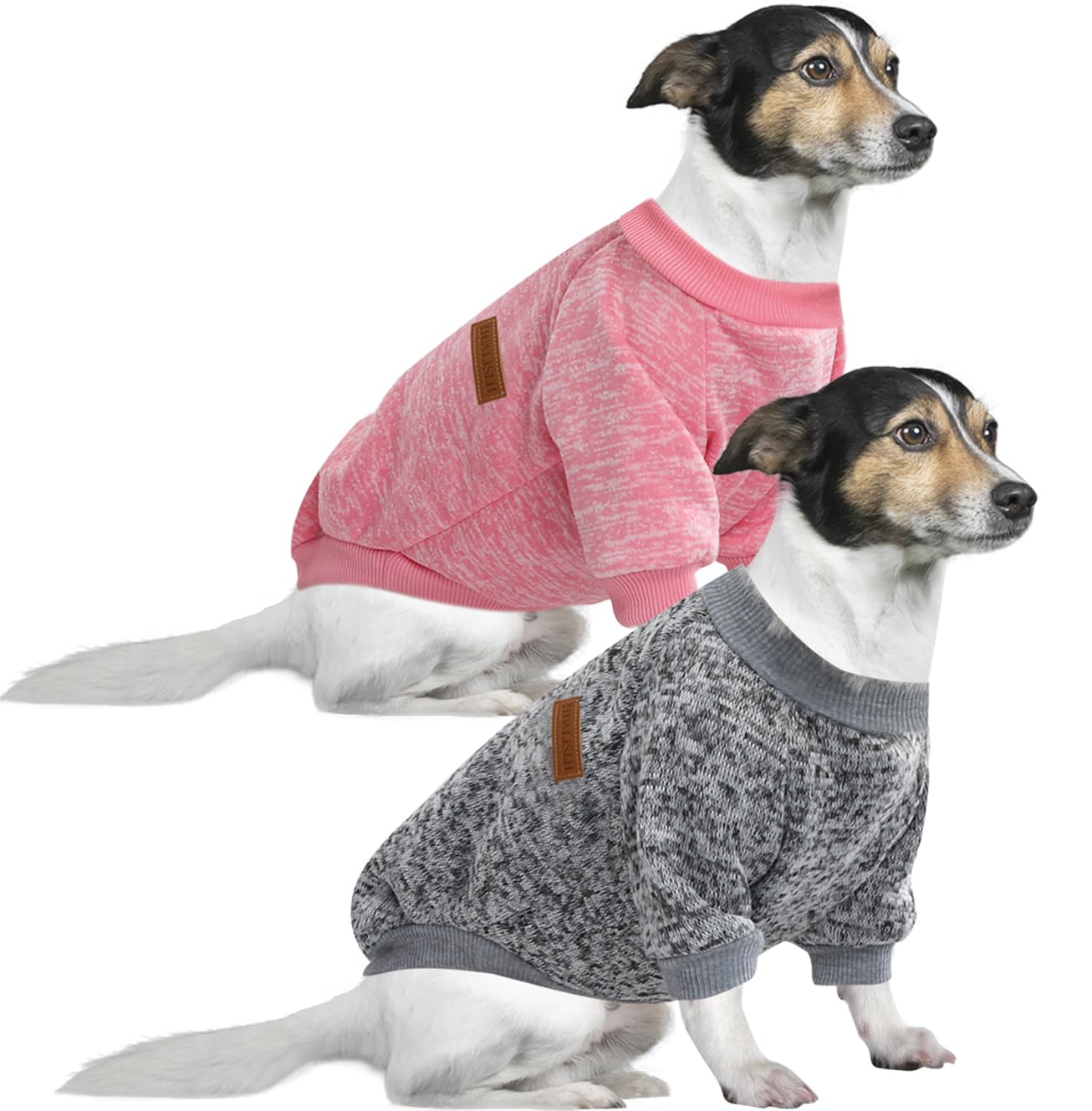 HuaLiSiJi 4XL Dog Jumper Large Fleece Dog Sweatshirt & Hoodie Soft & Cozy Vibrant Colors Easy On/Off (Pink+Grey, 4XL)