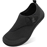 LeIsfIt Mens Wide Diabetic Shoes Adjustable Barefoot Walking Shoes Breathable Zero Drop Sneakers for Wide Width Arthritis Edema Feet