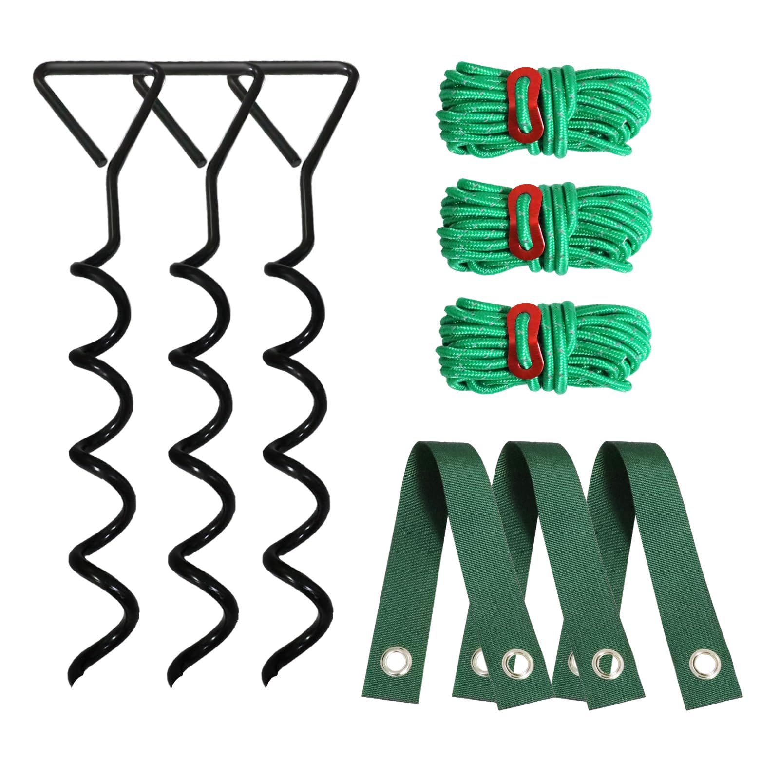 Photo 1 of CCILAND 3 PCS Tree Stakes and Supports, Heavy Duty Tree Stake Kit, Steel Spiral Tree Straightening Kit for Young Leaning Trees Against Strong Wind Bad Weather