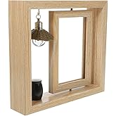 Kichvoe Memorial Picture Frame and Small Urn Set for Human Ashes Wooden Tabletop Keepsake Frame for 4X6 Inch Photos