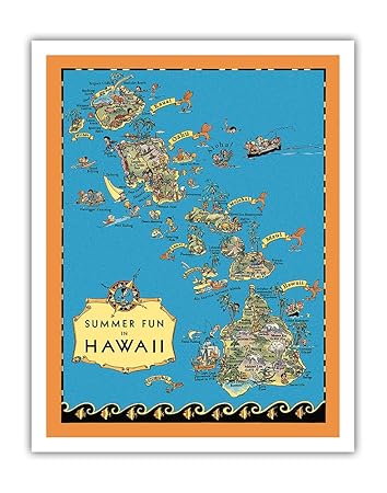 Amazon ハワイの夏の楽しみ 地図 ハワイ観光局 ビンテージ