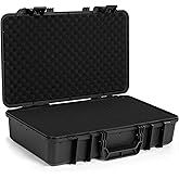 17.5 inch HardShell Carrying Case,Water-resistant & Storage Box with Customizable Foam,Portable Protective Box for Microphone,Recorder,Electronics,Tools,Cameras,Equipment and More,17.5" x 10.5" x 4.5"