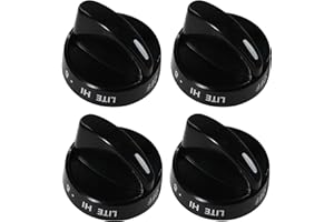 GYOFFULL 316442513 Stove Knob Black Gas Oven Range Control Assembly Compatible with Frigidaire, Kenmore, Sears Burner (4PACK)