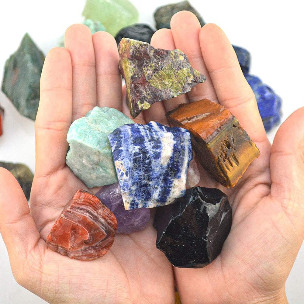 FORBY 1 lb Bulk Rose Quartz Rough Stones - Large 1" Natural Raw Stones Crystal for Tumbling, Cabbing, Fountain Rocks, Decoration,Polishing, Wire Wrapping, Wicca & Reiki Crystal Healing: Home & Kitchen