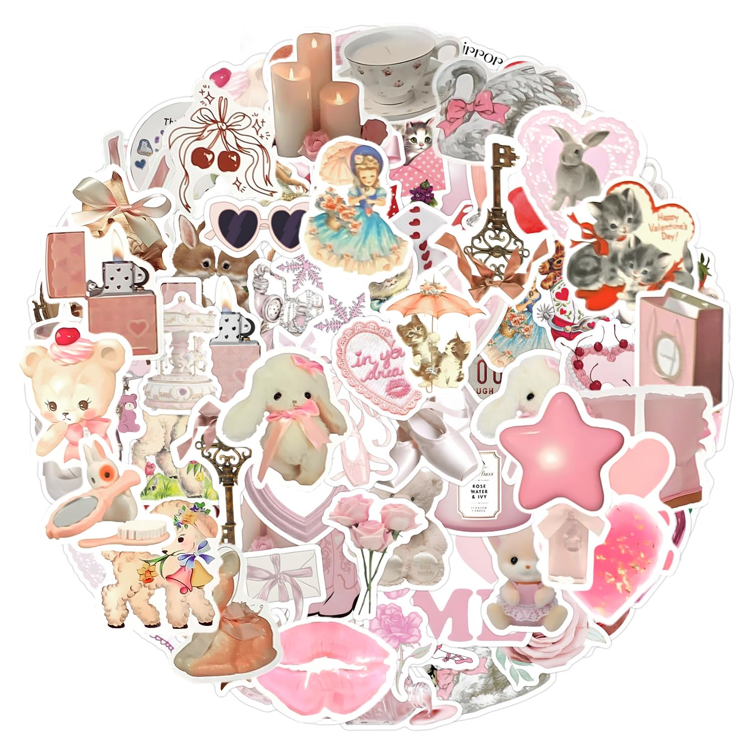 120Pcs Aesthetic Sticker, Waterproof Cute Sticker Funny Bookish Stickers Vinyl Book Stickers Decals for Laptop for Water Bottles, Scrapbooking, Notebook, Laptop