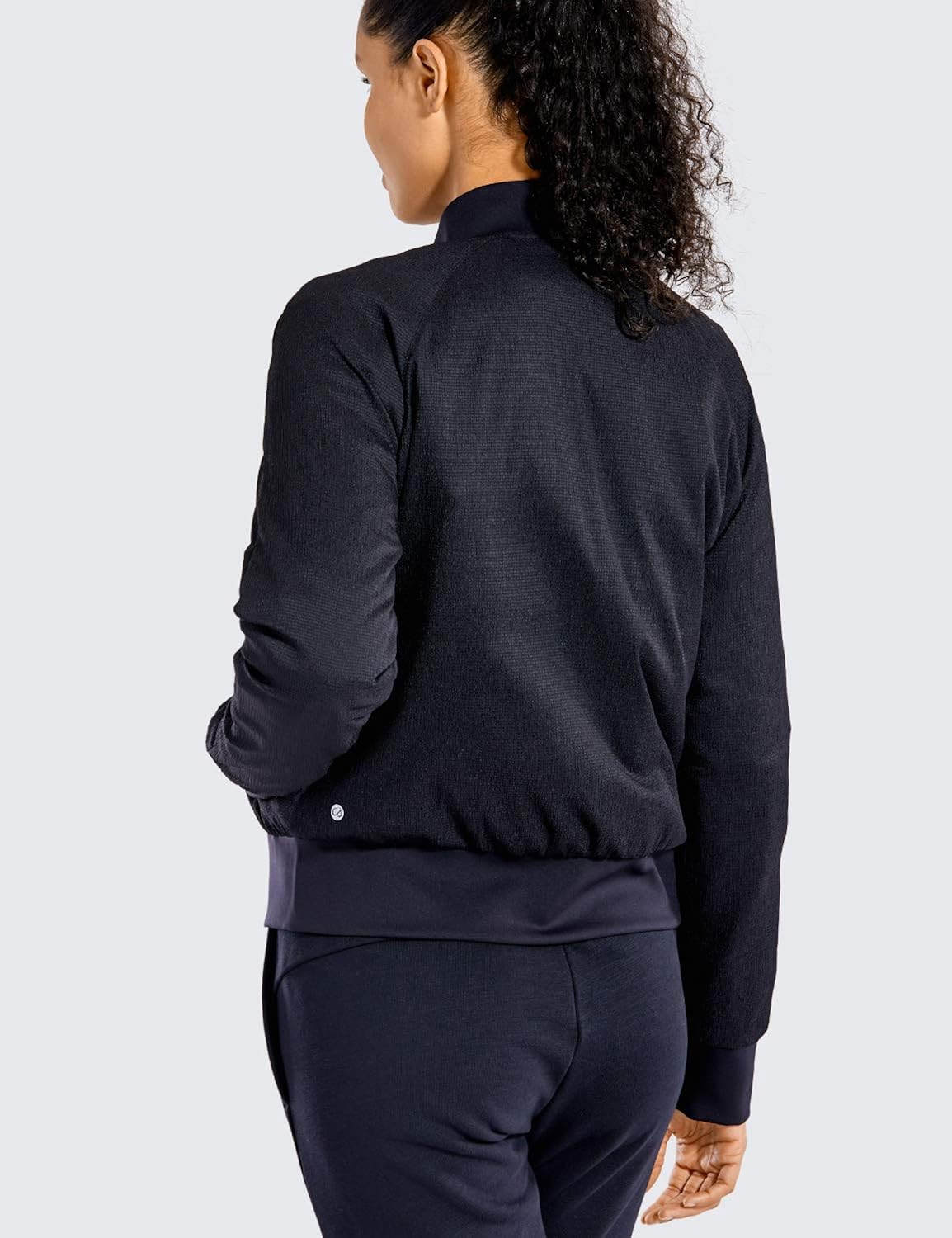 CRZ YOGA Women's Winter Flight Bomber Jackets Workout Full Zip Lightweight Warm Outerwear with Pockets: Clothing