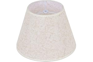 WOLEILEJIN Beige Linen Barrel Lamp Shade for Table Lamps,6" Top x 10" Bottom x 7" High Small Lamp Shade,Beige Modern Fabric Lampshade,Replaceable Spider Fitter Home Decor Shade