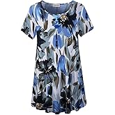LARACE Plus Size Tops for Women Short Sleeve Shirts Casual Summer Clothes Round Neck Tunics for Leggings