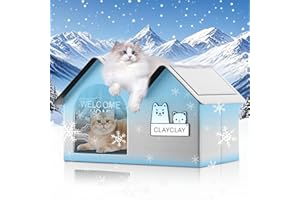 CLAYCLAY Pet Cooling House with Air Conditioning 10 Ice Packs，Summer Shelter for Indoor Outdoor Feral Cats & Small Dogs with Winter Heating Pad，Suitable for All Seasons