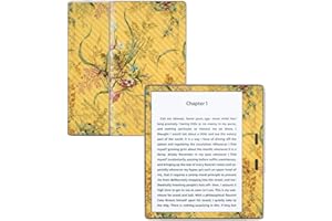 MIGHTY SKINS MightySkins Carbon Fiber Skin for Amazon Kindle Oasis 7" (9th Gen) - Yellow Marble End | Protective, Durable Textured Carbon Fiber Finish | Easy to Apply, Remove, and Change Styles | Made in The USA