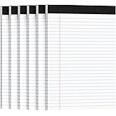 Ciphyfee 6pcs Legal Pads 8.5 x 11, Notepads 8.5 x 11, Writing Pads of Paper, White Note Pads, Memo Pad Papers Perforate, Legal Notepads Wide Ruled Lined,30Sheets/Pack