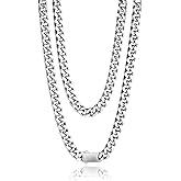 MISWOYI Waterproof Cuban Link Chain for Men 316L Stainless Steel Chain/Black Chain Width 5mm/7mm/9mm, Miami Cuban Chain Necklace for Men No Tarnish& Durable Hip Hop Mens Jewelry