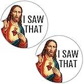 Jesus I Saw That Funny Car Coasters for Cup Holders - 2 Pack Cute Christian Car Accessories for Women, Fun Bible Meme Stuff Decor, Absorbent Ceramic Stone Cup Holder Coaster for Car, Catholic Gag Gift