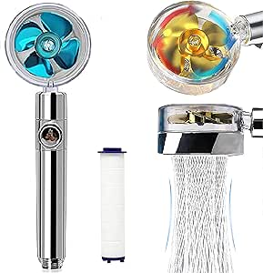 propeller driven handheld shower head