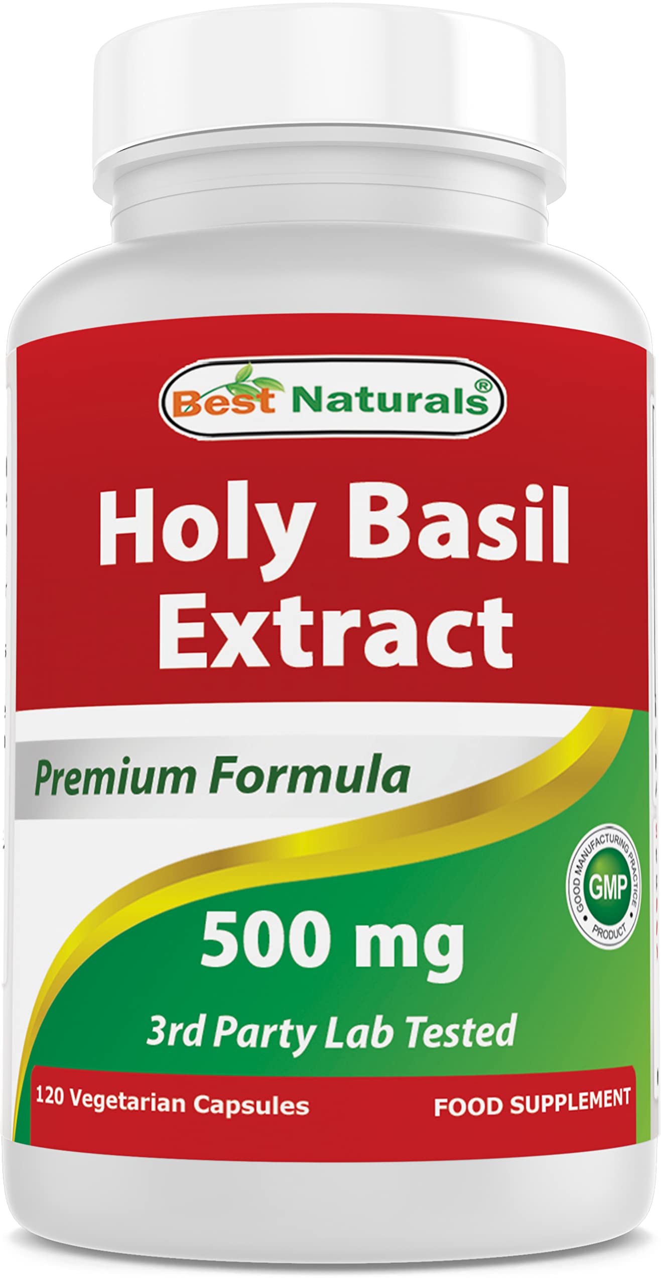 Best Naturals Holy Basil Extract 500 mg 120 VCaps (120 Count (Pack of 1))