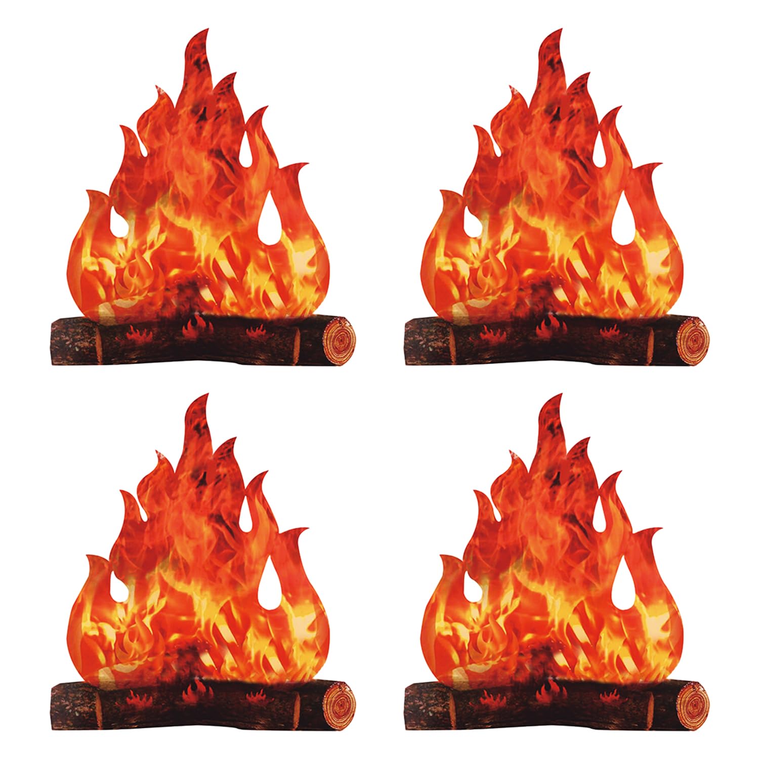 4 Pieces of Flame Party Decorations, Fireplace Bonfire, Flame Cardboard, Fire Kid, Western Decoration, City Flame Mini Bonfire Gnome Accessories, Suitable for Christmas, Halloween, Easter Bonfires.