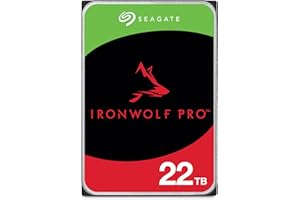Seagate IronWolf Pro, 22 TB, Enterprise NAS Internal HDD –CMR 3.5 Inch, SATA 6 Gb/s, 7,200 RPM, 256 MB Cache for RAID Network Attached Storage (ST22000NT001)