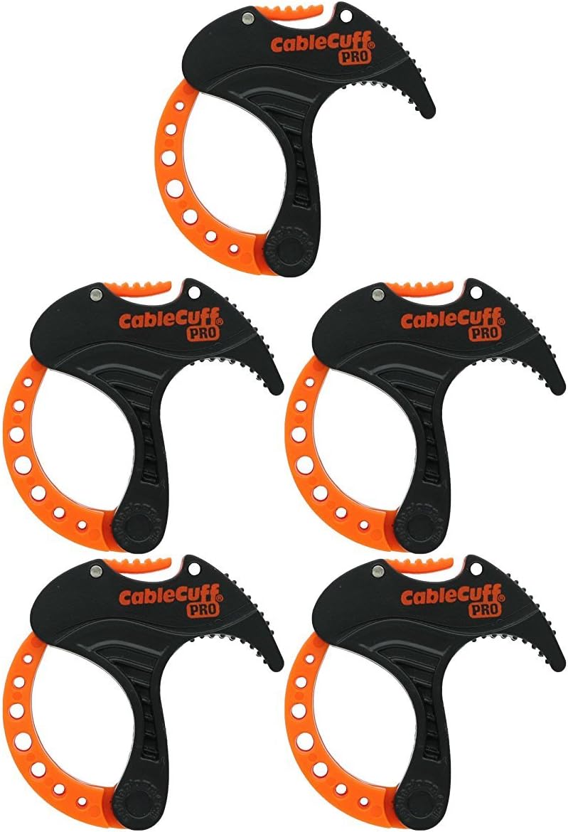Cable Cuff PRO (5 Pack 5x Small 1 Inch Diameter) Adjustable, Reusable