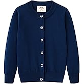 UMELOK Girls' Cardigans Sweater Cotton Button Solid Long Sleeve Knit Sweaters