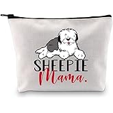 G2TUP Old English Sheepdog Lover Gift - Sheepie Mom Makeup Bag, Dog Owner Zipper Travel Bag (Sheepie Mom MB)