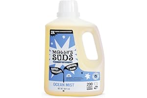 Molly's Suds Liquid Laundry Detergent | Clean Laundry Detergent Soap for Sensitive Skin | 2x Concentrated, High Efficiency (HE) (Ocean Mist - 200 Loads)