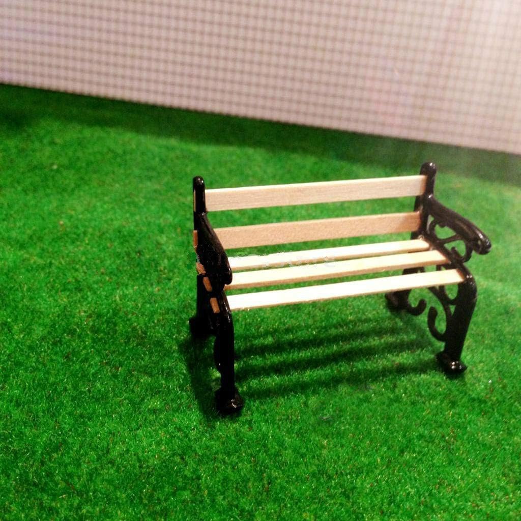 Qsoleil 1/24 Dollhouse Garden Decoration Miniature Furniture Garden/Wooden Garden Bench