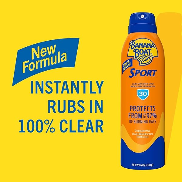BANANA BOAT SPORT ULTRA SPF 30 SUNSCREEN SPRAY TWIN PACK | BANANA BOAT SUNSCREEN SPRAY SPF 30, SPRAY ON SUNSCREEN, WATER RESISTANT SUNSCREEN, OXYBENZONE FREE SUNSCREEN PACK, 6OZ EACH