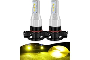 PSX24W 2504 LED Fog Light Bulbs, 1200 Lumens 3000K Yellow, 6 PCS 2525 Ceramic Lamp Beads, Plug and Play Fog Lamps Replacement