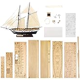 GAWEGM Wood Ship Model Building - 1/130 Harvey 1847 Sailboat Model | For Collections