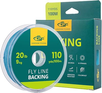 SF Braided Fly Fishing Trout Backing Line 20lb 100m Blue