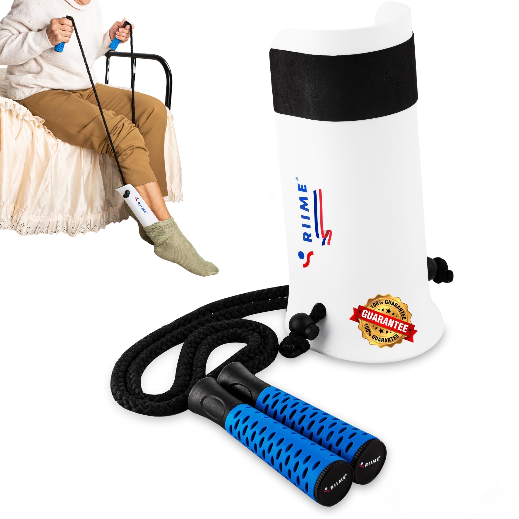 Sock Aids for Putting Socks On and Off - Easy to Use -Disability Aids for Compression & Diabetic Socks - Sock Helper for Elderly-SOKELP (Blue)