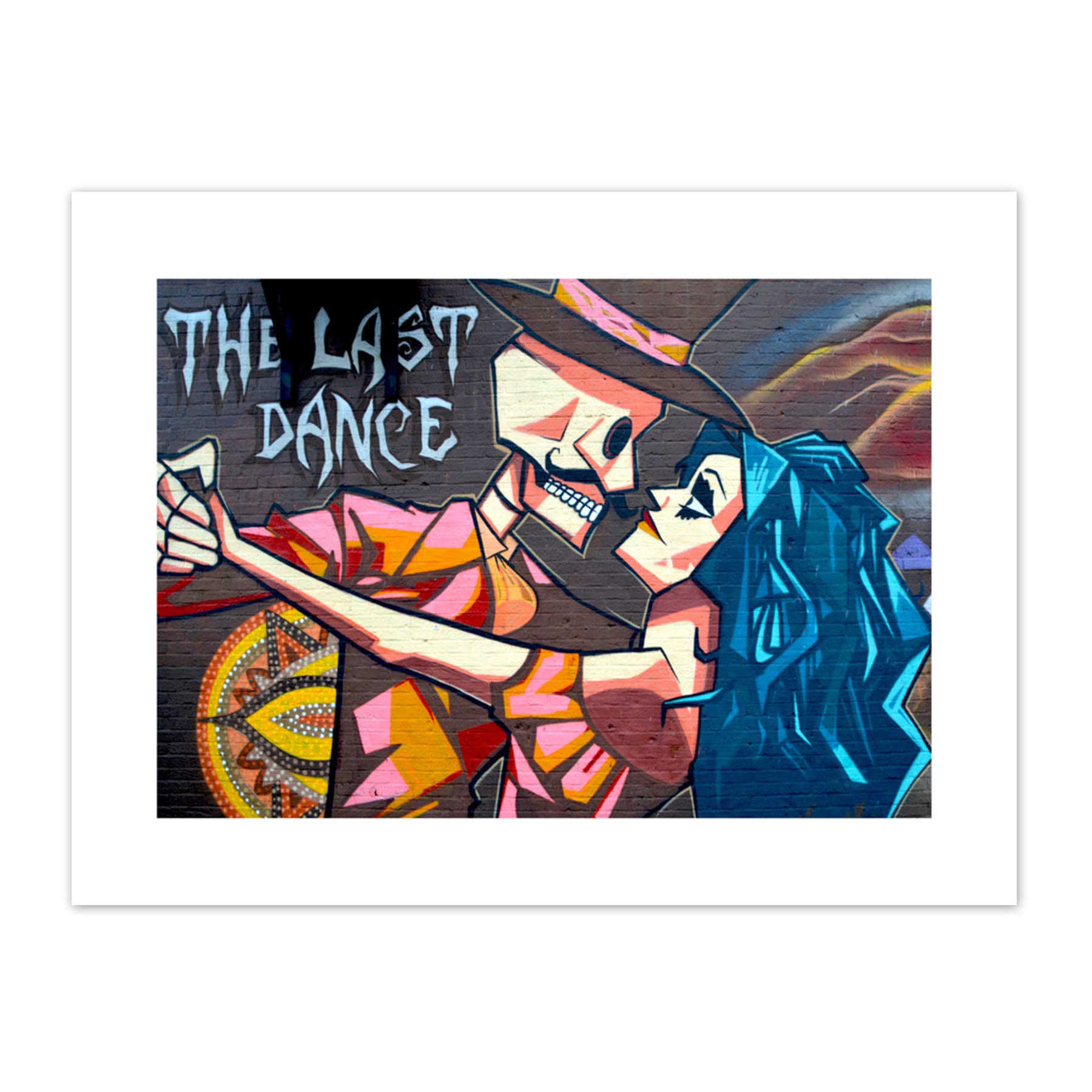 Graffiti Last Dance Death Skeleton Canvas Wall Art Print