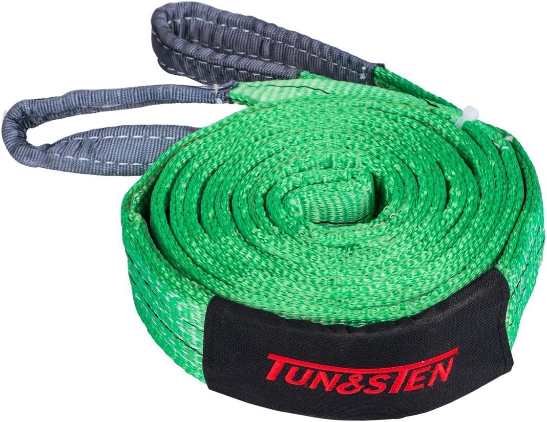 Tungsten4x4 3 Meter Winch Tree Strap with Loops Green 10 feet 4500lbs