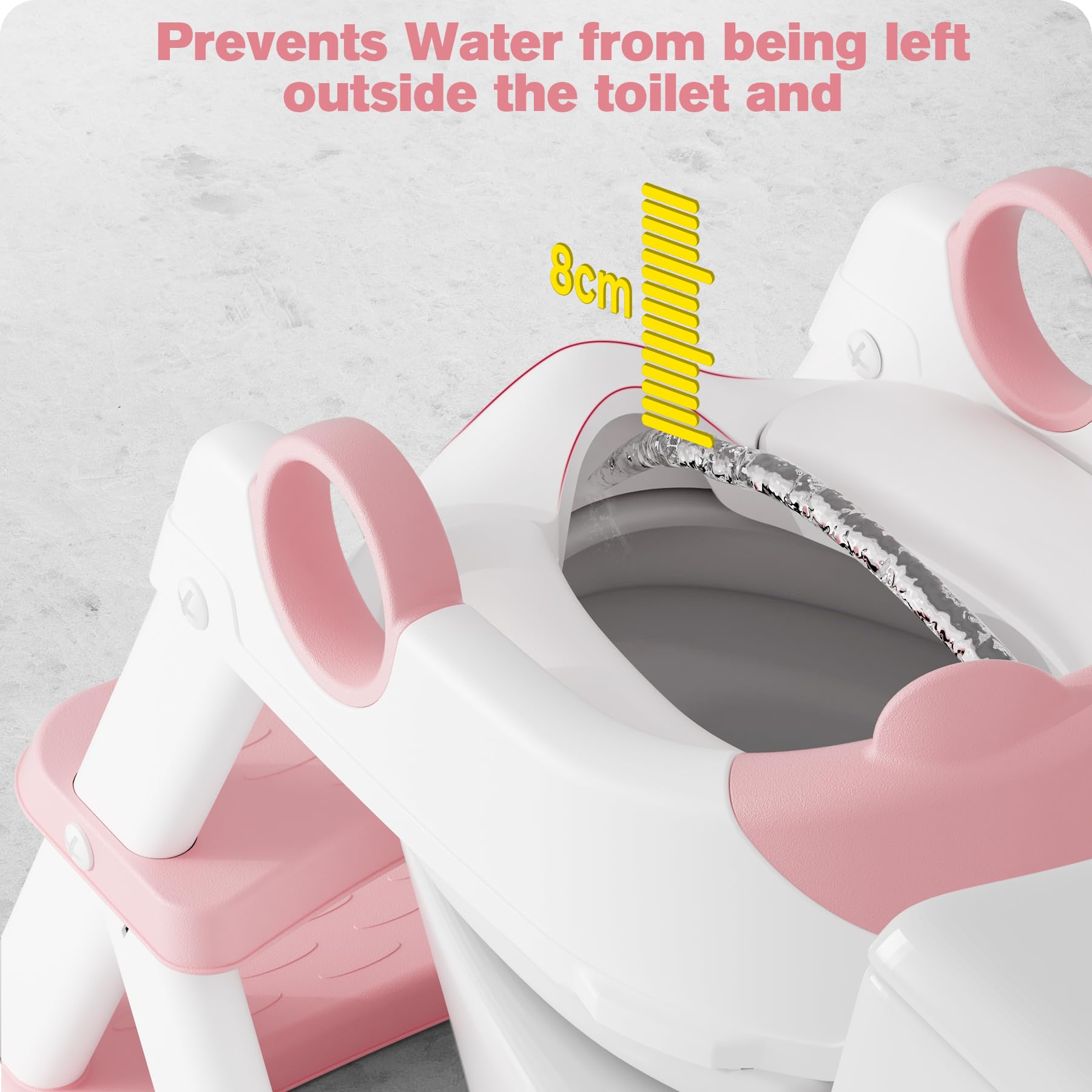 Rabb 1st Potty Training Seat, Upgrade Toddler Toilet Seat for Kids Boys Girls, 2 in 1 Potty Training Toilet, Splash Guard Anti-Slip Pad Step Stool