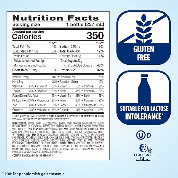 ENSURE PLUS MILK CHOCOLATE NUTRITION SHAKE, MEAL REPLACEMENT SHAKE, 6 PACK