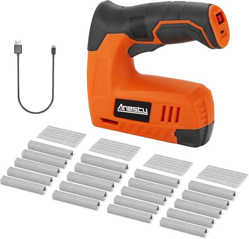 Anesty Cordless Staple Gun 2in1 Electric Stapler Nailer with 2000 Nails/Staples