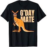 Australia Love TShirts G'Day Mate KangarooAustralia G'Day Mate Shirt Funny Kangaroo Australian Symbol T-ShirtOEKO-TEX STANDARD 100