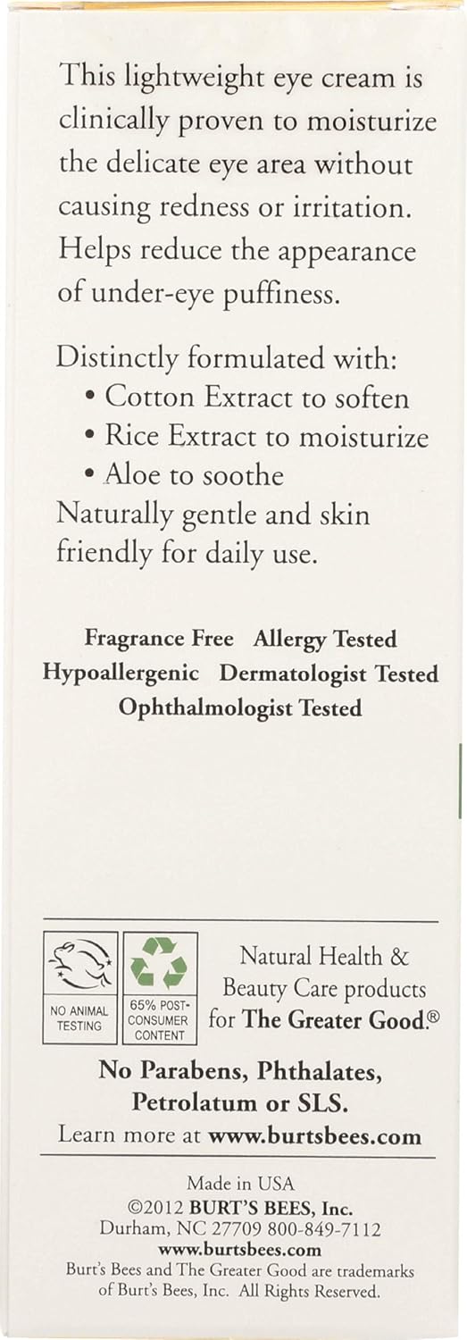 burt's bees sensitive eye cream ingredients