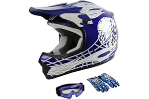 TCMT Dot Youth & Kids Motorcycle Off-Road Helmet Full Face Motocross Street Dirt Bike Mountain Bike BMX MX ATV Helmet+Goggles+Gloves