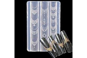 LIFOOST Nail Art Silicone Mold with Lace Jewelry French Style Design DIY Manicure Template Resin Craft Making Tool
