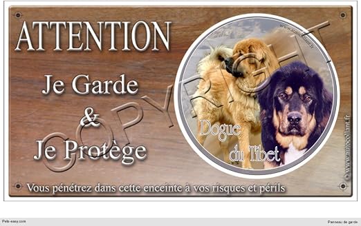 Panneau Chien Ou Plaque Dogue Du Tibet 30 Cm Amazonfr