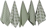Penguin Home 5x 100% Cotton Sage Tea Towels Set Kitchen 65 x 45 cm view 1